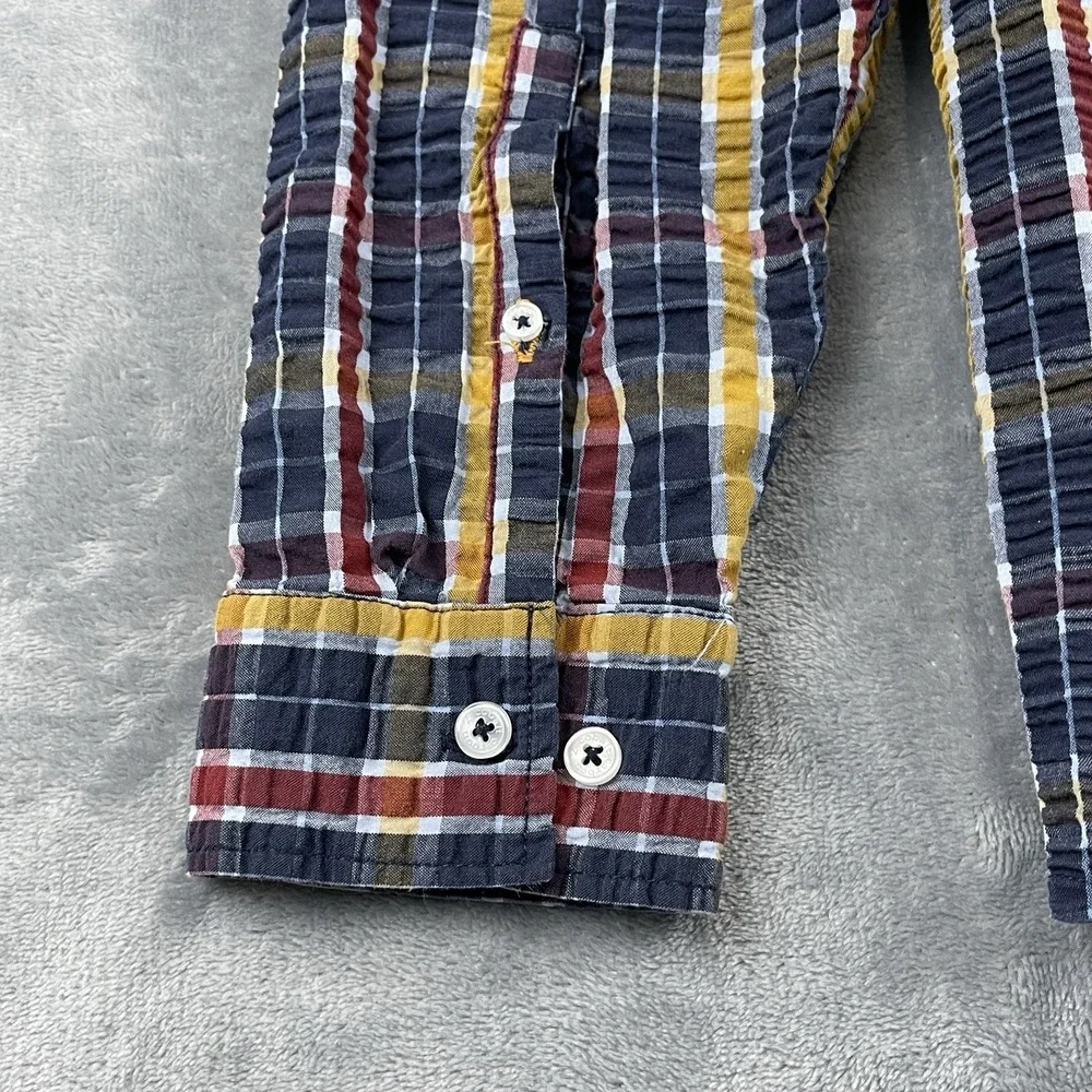 Carbon 2 Cobalt multicolor textured cotton shirt men's size Medium Nice - Picture 4 of 9